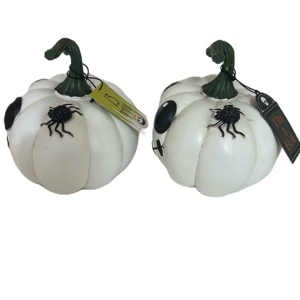 Pumpkin Decor Set Black White Halloween Fall Home Decor - Picture 3 of 15